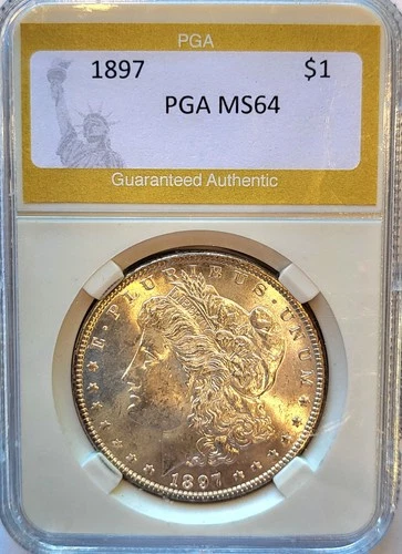 1897-P   PGA MS-64   Brilliant & Lustrous   Morgan Silver Dollar   #359