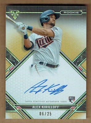 2021 Topps Triple Threads Rookie Auto Gold #RACAK Alex Kirilloff #6/25