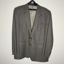 Chaps Ralph Lauren Blazer 44L Wool/Silk Houndstooth Patterned Brown Sport Coat