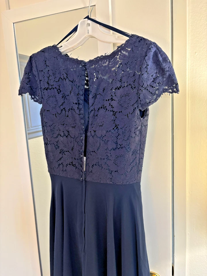 Navy Blue bridesmaid dress Size 00 - excellent condition - Image 3 of 4