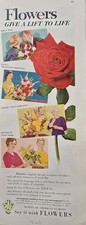 1963 FTD Florist Telegraph Delivery Flowers Memories Sympathy Decor vintage Ad 