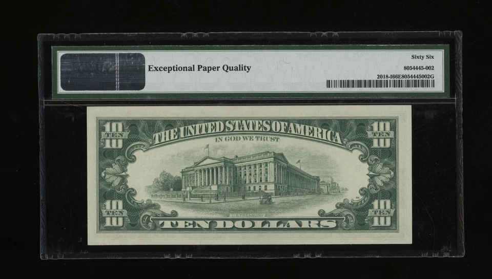 DBR 1969 $10 FRN Minneapolis Gem Fr. 2018-I PMG 66 EPQ Serial I10534431A - Image 2 of 2