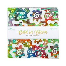 Expressions Batiks 10" Square Pack in Bold In Bloom by Riley Blake