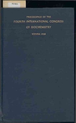 Proteins. Proceedings of the Fourth International Congress of Biochemistry Vienn