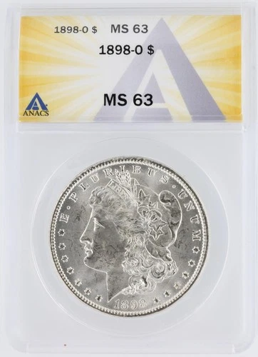1898-O Morgan Dollar ANACS MS63 New Orleans Minted Silver Dollar No Reserve