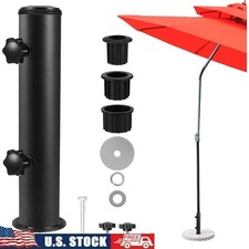 Heavy Duty Umbrella Tube Holder Adjustable Steel Stand W/ PVC Sleeves Set New