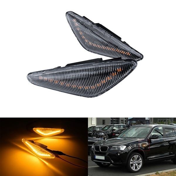 Klare Led-Seitenblinker Licht Repeater Amber FüR BMW X3 F25 X5 E70 X6 E71-image