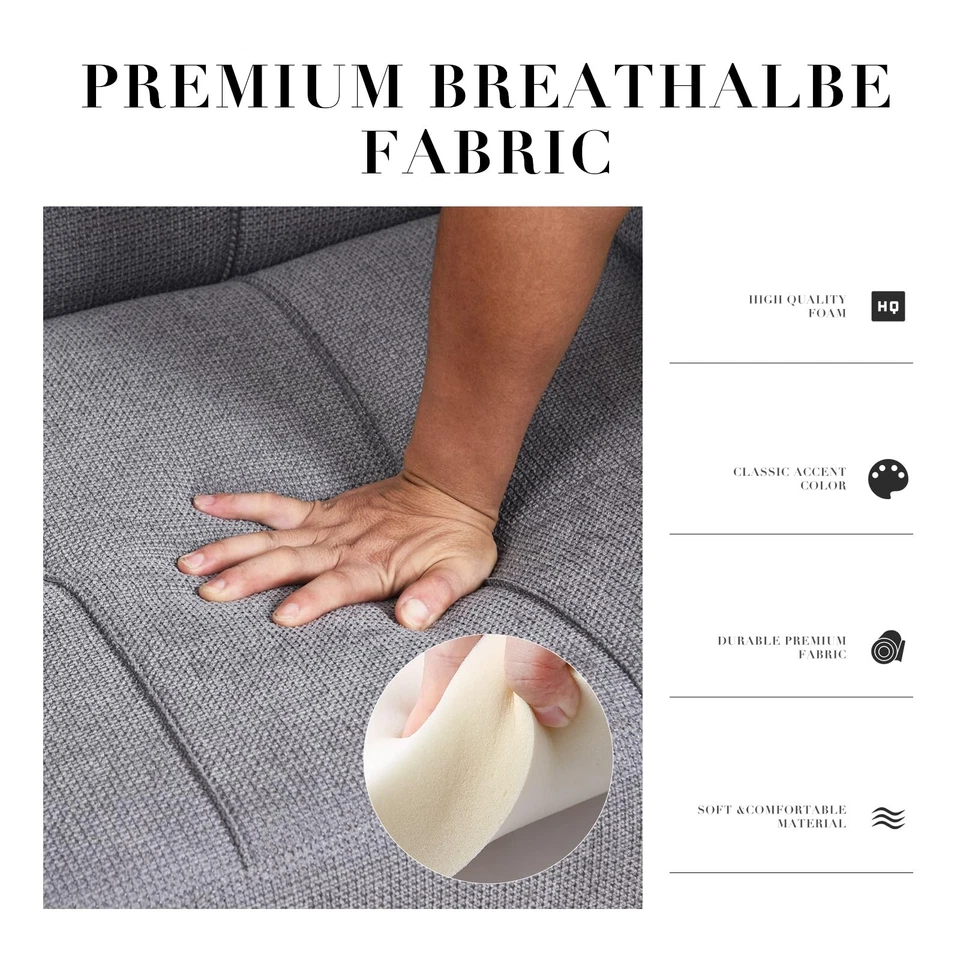 Futon Sofa Bed-Fabric Small Couch, Small Lounge Convertible with 2 Cup Holder... - Image 3 of 4