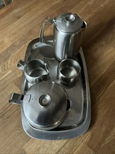 Old Hall By Robert Welch Stainless Steel Tea Pot Coffee Pot Sugar & Milk on Tray