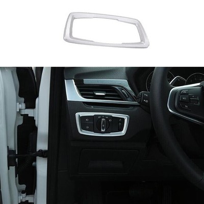 For BMW X2 F39 2018-2021 Matte Silver Headlight Lamp Switch Panel Button Trim