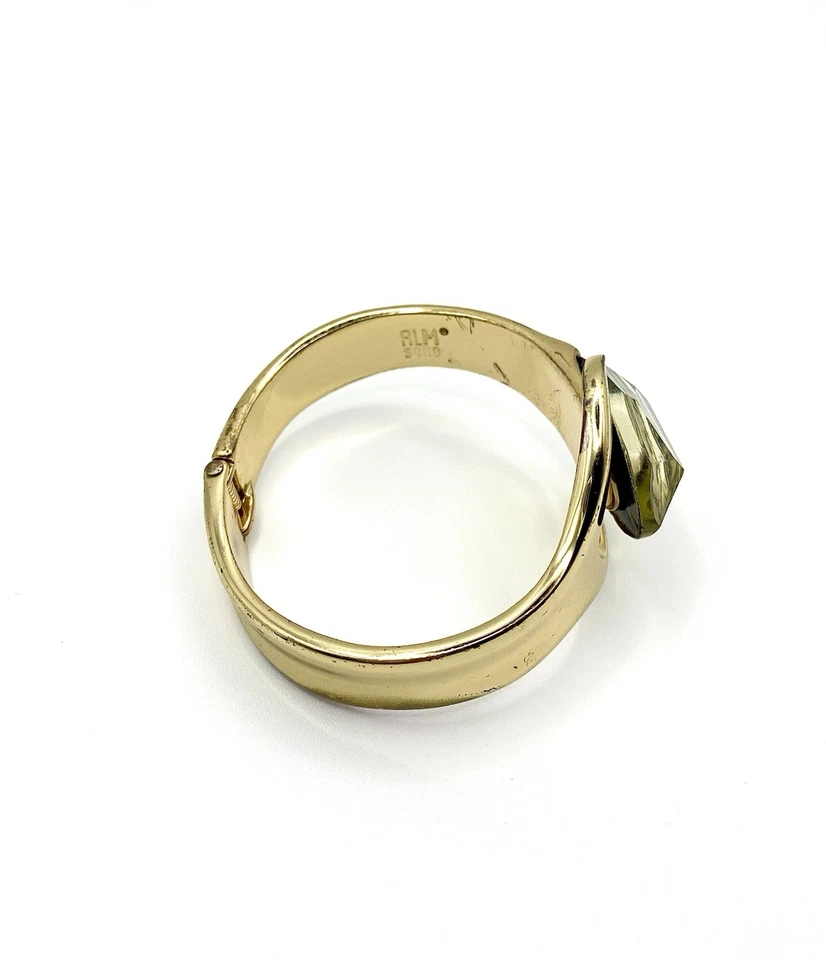 Robert L Morris RLM Lizard Soho Abalone Cuff Bracelet Midnight Desert Gold Tone - Image 4 of 4