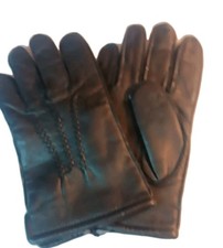 Men's Thinsulate Genuine Leather Gloves, Medium, Black.