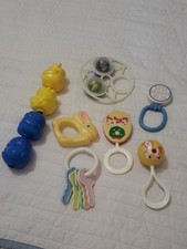 Vintage Baby Toy Rattles/toys Lot Of 7