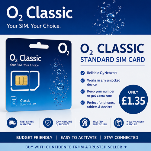 My O2 Business Official O2 Classic Pay As You Go SIM Card – Standard/Micro/Nano ...