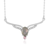 Rosa Maniry Labradorit Silber Halskette