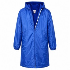 Unique Sales Swim Parka Hooded Deck Coat Royal Blue Fleece Lined Made in USA XS