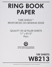 Sparco Reinforced Filler Paper Plain 11 x 8-1/2 Inches White SPRWB213