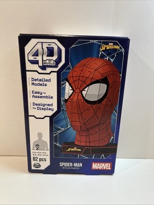 4D Build 82pc Marvel Spider-Man 3D Puzzle Model Kit Display Stand Spin MasterNEW
