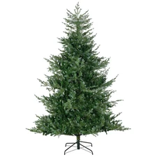 HOMCOM 7.5ft Artificial Christmas Tree, 1288 Branches, Auto-Open, Steel Base