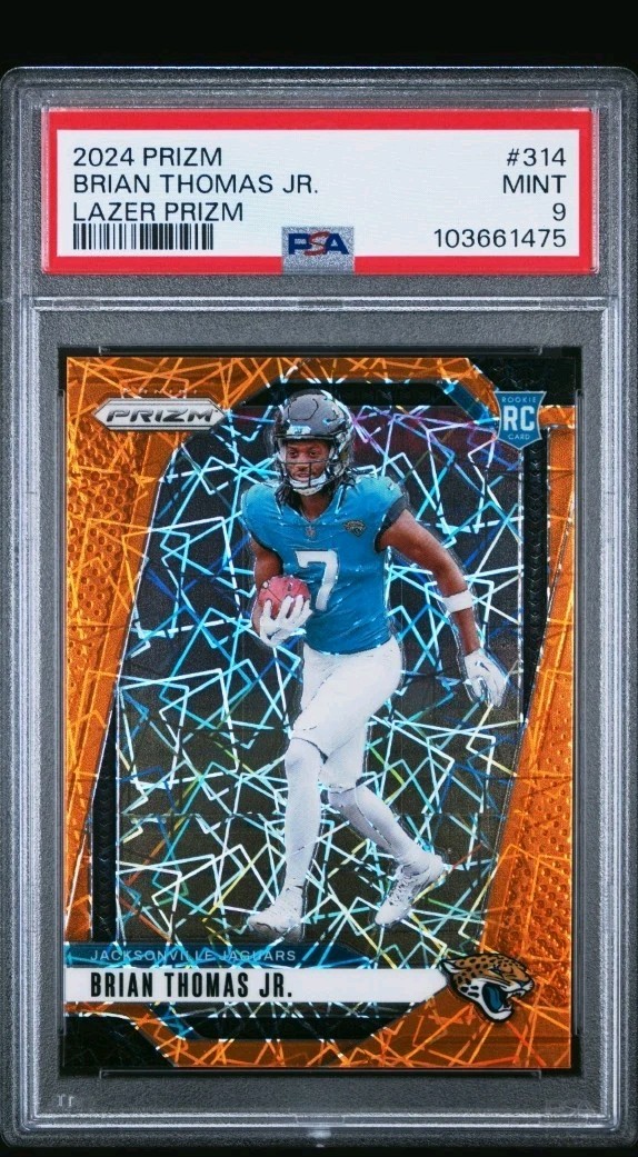 2024 Panini Prizm - Rookies Brian Thomas Jr. #314 Lazer Prizm (RC) PSA 9 10A