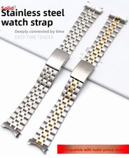 For Tudor Prince Curved Solid Stainless Steel Watch Band Strap 13 17 19 20mm