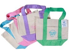 Trader Joe  s Mini Pastel Canvas Tote Bag Set Of 4 Colors New With Tag 