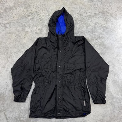 Helly Hansen Jacket Mens Small Black HH Packable Hooded Rain Windbreaker Nylon