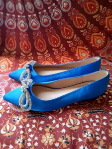 SATIN BLUE  BALLET  WOMEN'S SHOES SIZE:12