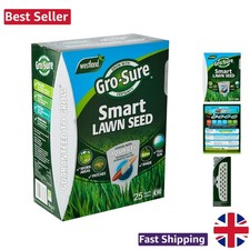 Natural Aqua Gel Coated Lawn Seed, 1kg - Covers 25m² with Easy Applicator 13.99 per kilo