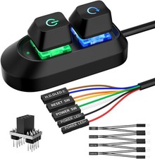 PC Power Button Desktop Switch Splitter ON Off Reset SW HDD LED PC External P...