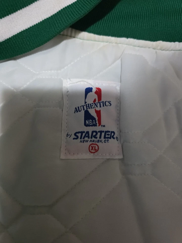 Chaqueta De Colección Años 90 Starter Boston Celtics Verde Satén Talla Hombre’s XL Foto 3 de 4