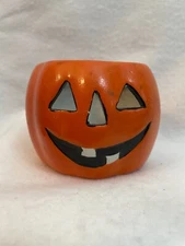 Pumpkin Candle Holder, Jack-O-Lantern, Votive, 1995 Fabri-Centers of America