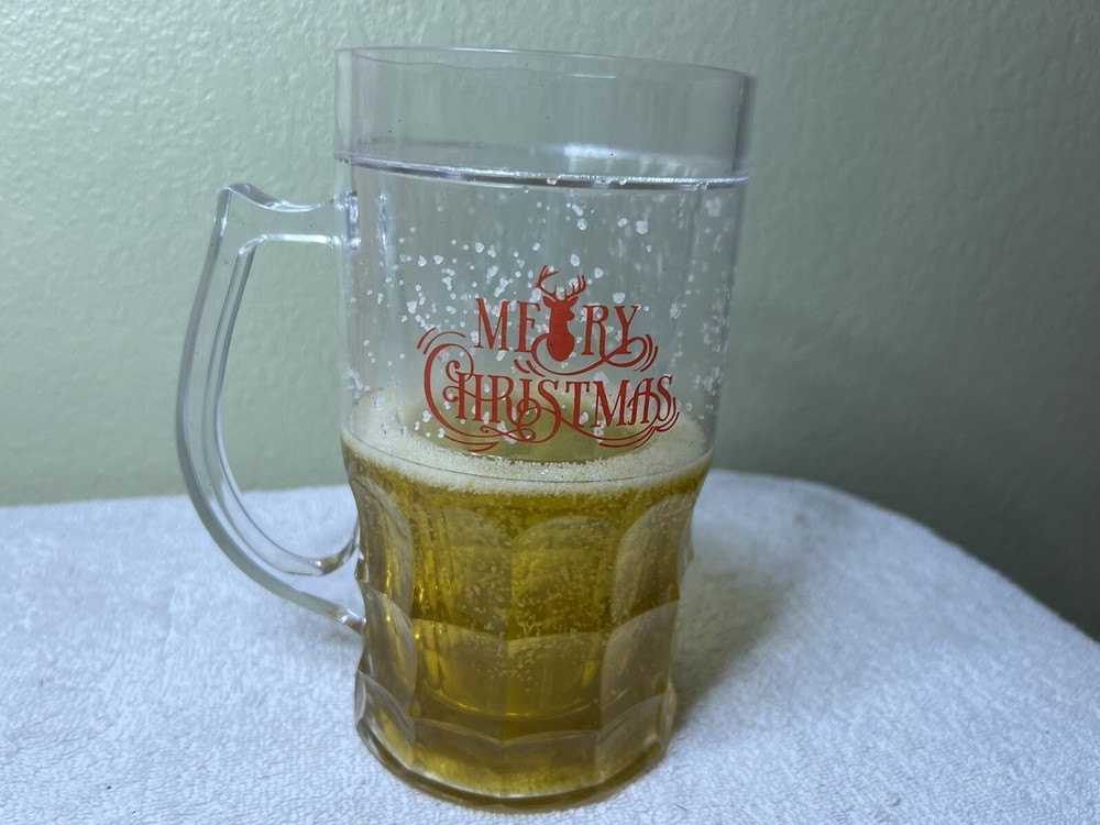 Funny Fake Beer Freezer Mug Double-Layer Plastic Creative Beer Cup