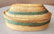Basket Oval Domed w/ Lid Seagrass Vintage