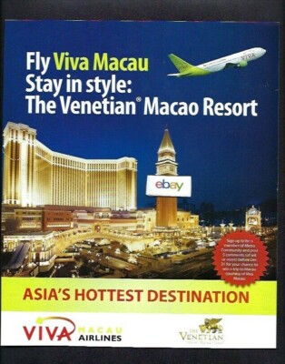 VIVA MACAO AIRLINES BOEING 767-200 ASIA'S HOTEST DESTINATION VENETIAN CASINO AD