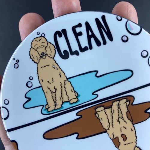 Tan Standard Poodle Dishwasher Magnet Dog Kitchen Cleaning Decor Gift - Picture 11 of 12