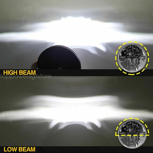 2Pcs 7Inch LED Round Headlight High Low Beam For Chevy Pickup Truck 3100 C10 C20 - Picture 5 of 12