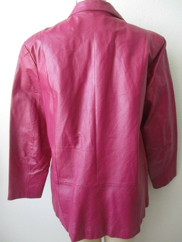 Leather Jacket Chadwicks Purple Mid Length Long Sleeve Plus Size NEW - Picture 3 of 5