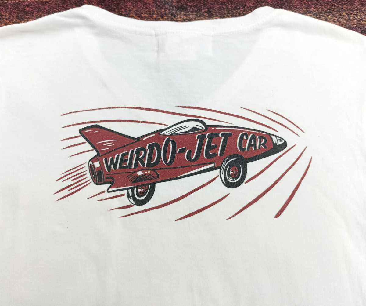 Gladhand Weirdo Jet Car Cram White Pocket V Neck T-shirt