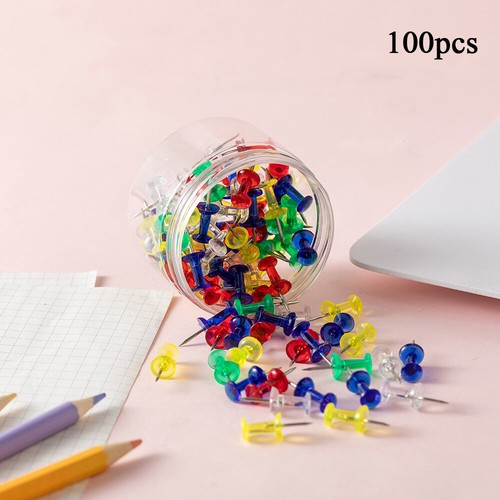 Colored Push Pin Thumb Tack Plastic Head Metal Point Durable Anti-Rust Re-usable - Picture 15 of 23
