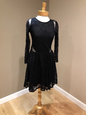 NWT Abercrombie & Fitch A&F $68 Black Lace Party Dress Top 3/4 Sleeves Sz L  | eBay