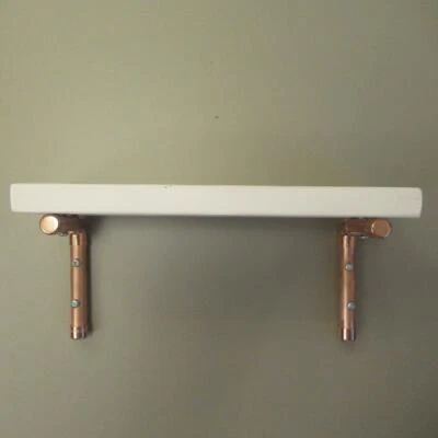 White Shelf with Copper Brackets, Handmade UK, Industrial shelving, Pipe shelf
