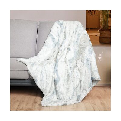 WOOMER [5 Year Warranty] Electric Heated Throw Blanket(50''x 60''), Soft Faux F...