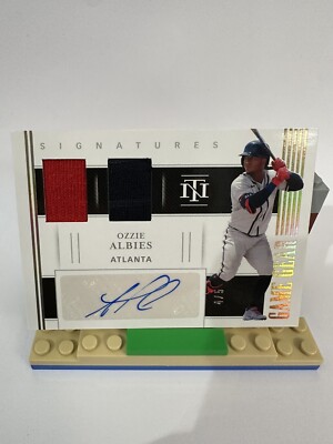 OZZIE ALBIES AUTO Game Gear /5  PANINI NATIONAL TREASURES 2021 #GGS-OA 2 patches