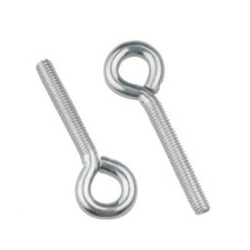 20Pcs Iron White Zinc Rod Eye Screws Eyelet Fasteners Closed Ring Loop Bolts