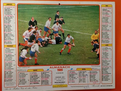 RUGBY XV DE FRANCE Kalender La Poste 1989 / Marathon New York