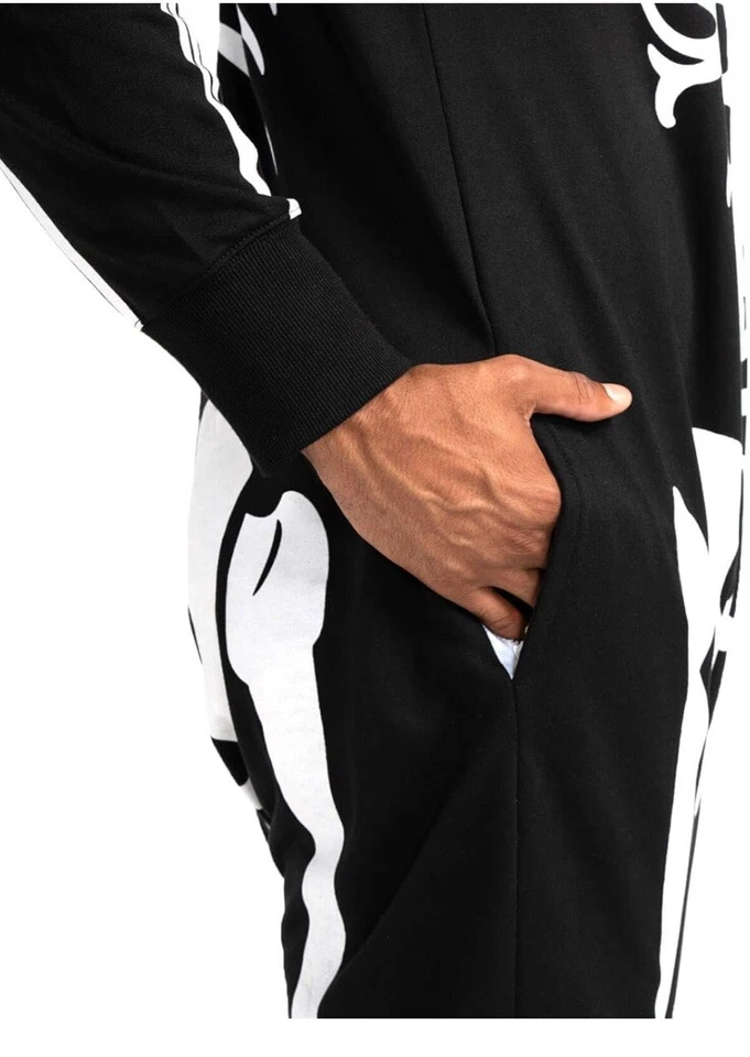 Disfraz Esqueleto Halloween Elfos Tipsy Unisex Talla GRANDE NUEVO CON ETIQUETAS Cremallera Completa Con Capucha Foto 3 de 4