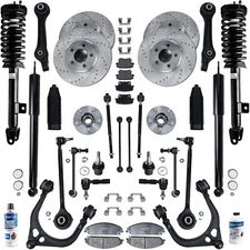 34pc Front & Rear Drilled Rotors Pads + Control Arms Struts Kit for 300 Charger