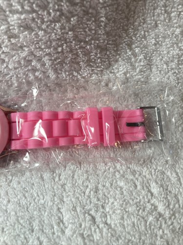 Geneva pink Dial Bezel Rubber Band 9 Inch Watch brand new in box - Picture 2 of 11