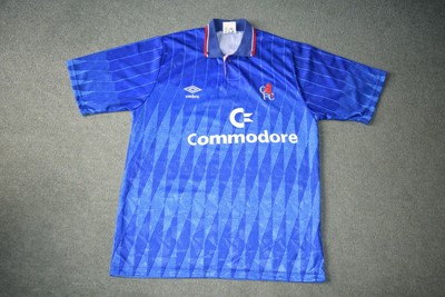 Chelsea Home Shirt Commodore Retro 1991 91 92 93 94 Umbro Blue football | eBay